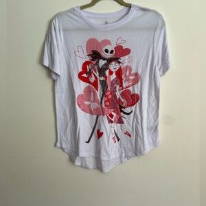 Disney The Nightmare Before Christmas Jack and Sally Valentine Graphic Tee